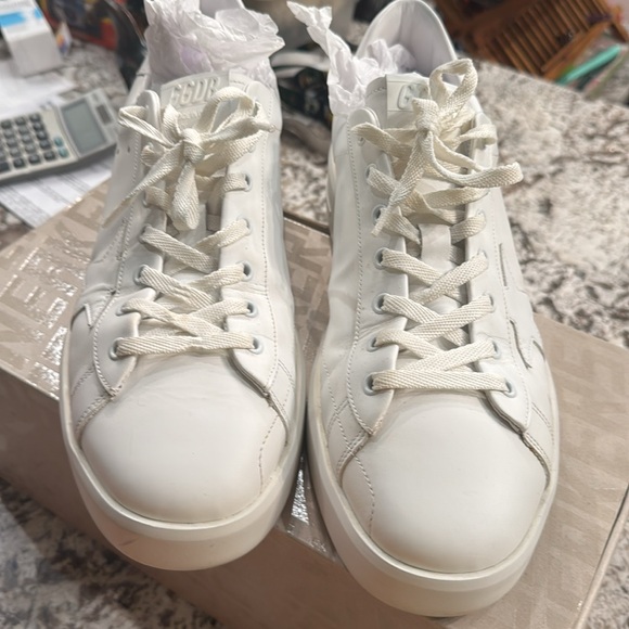 Pure Star Golden Goose Leather Upper Star & Heel Optic White Italian Craftsman - Picture 3 of 17
